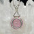 Pink Garnet Super Nova with White Topaz Trillion Set in Sterling Silver