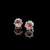 6mm Round Cut Pink Garnet Post Earrings