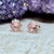 6mm Round Cut Pink Garnet Post Earrings