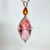 Pink Garnet Infinite Eye™ Pendant w/ Pear Cut Orange Sapphire