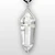 Restock! 6 Faceted Clear Quartz Crystal Wand Pendant - Set in 990 Sterling Silver