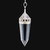 New! 12 Faceted Clear Quartz Crystal Wand Pendant - Set in 990 Sterling Silver