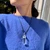 12 Faceted Clear Quartz Crystal Wand Pendant - Set in 990 Sterling Silver