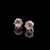 Back! Pink Garnet Round Cut Post Earrings