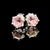 6Back! Pink Garnet Round Cut Post Earrings