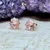Back! Pink Garnet Round Cut Post Earrings