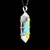 "Infinity" Pendant - Lemurian Clear Quartz w/ Cyan Dichroic Glass in 14k Gold