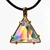 Vogel Star of David in Lemurian Quartz w/ Rainbow Dichroic Glass Set in 14k Gold - Small