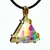 Vogel Star of David in Lemurian Quartz w/ Rainbow Dichroic Glass Set in 14k Gold - Small