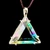 Vogel Crystal Star of David Pendant Lemurian Quartz w/ Pastel Rainbow Dichroic Glass~ Large