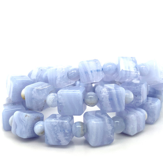 Natural Blue Lace Agate Bracelet