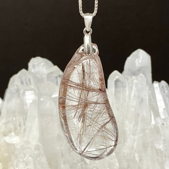 Clear Quartz with Copper Rutile Pendant