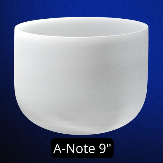Premium Frosted Crystal Singing Bowl, Perfect Pitch A-Note 9" 432 Hz