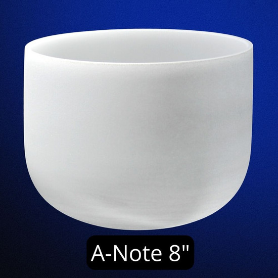 Premium Frosted Crystal Singing Bowl, A-Note 8" 432 Hz