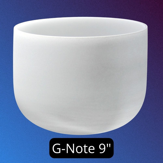 G-Note 9" Premium Frosted 432 Hz Crystal Singing Bowl