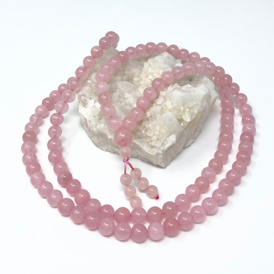 Natural Rose Quartz  Mala, 108 beads