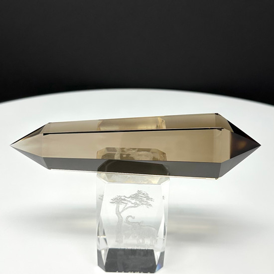 Large Smoky Quartz Crystal Wand, 6 Facets, 357g