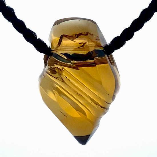 Bolivian Citrine Pendant Hand-Sculpted by Lawrence Stoller