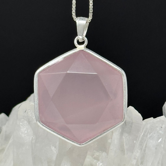 Rose Quartz Hexagram Pendant