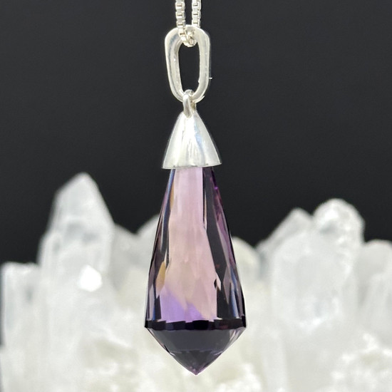 "Campana" Bolivian Ametrine Drop Pendant Set in Argentium Silver