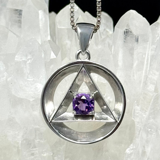 "Fire" Pendant set with Amethyst