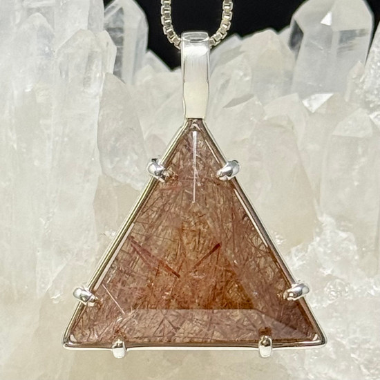 Brazilian Copper Rutile Vogel Star of David - Set in Silver -  Med