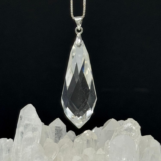 Brazilian Clear Quartz Multi-faceted Pendant