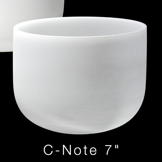 432 Hz Premium Frosted Crystal Singing Bowl, Perfect Pitch C-Note 7"