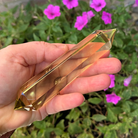Natural Brazilian Citrine Crystal Wand 6 Facets (129g)