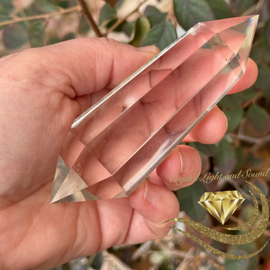 Natural Brazilian Clear Quartz Wand, 8 Facets with Magical Phantoms