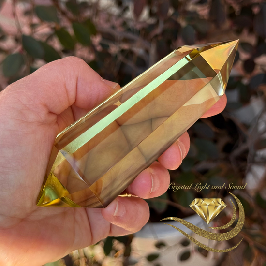 Natural Brazilian Citrine Crystal Wand 6 Facets - 218 Grams