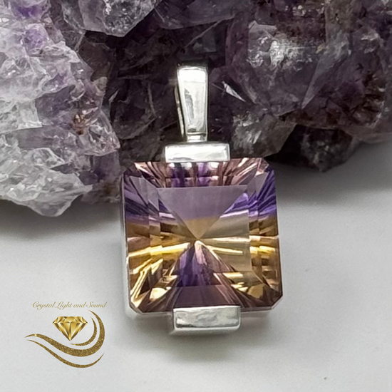 Bolivian Ametrine Pendant ~ Set in 935 Silver