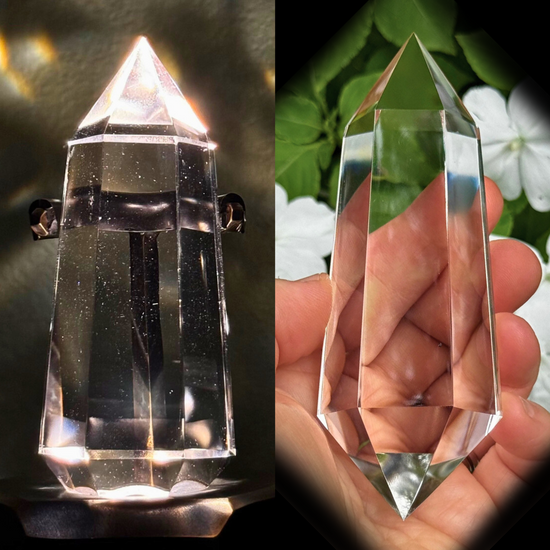 Vogel Wand with Floating Crystals, 6 Facets (184 Grams)