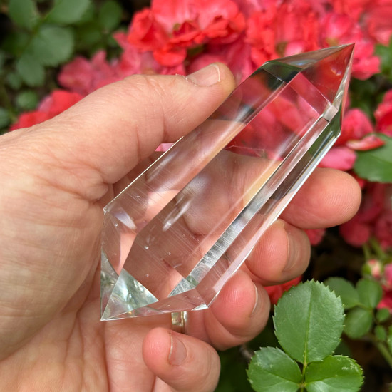 Vogel Wand with a Phantom, Veil, and Angel Hair Rutile - 6 Facets (128 Grams)