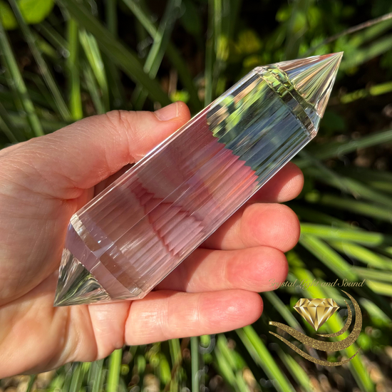 Flawless Brazilian Clear Quartz Vogel Crystal Wand, 36 Facets, 224g