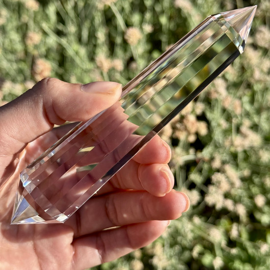 Brazilian Clear Quartz Vogel Wand - 13 Facets - 145g