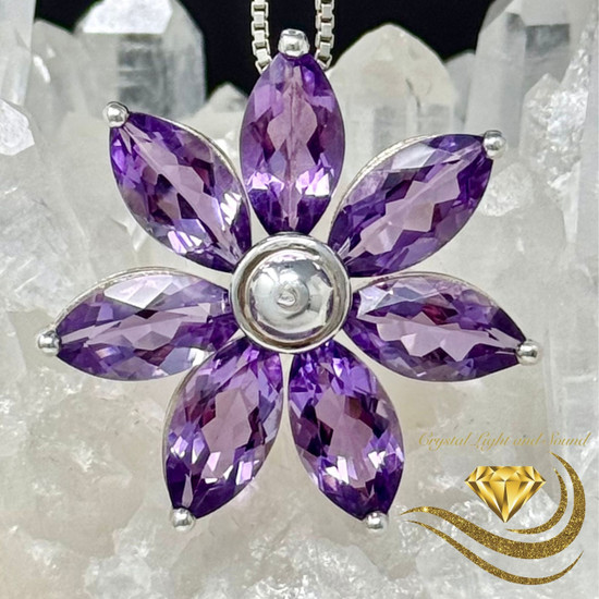 "Flora" Bolivian Amethyst Pendant Set in 935 Silver