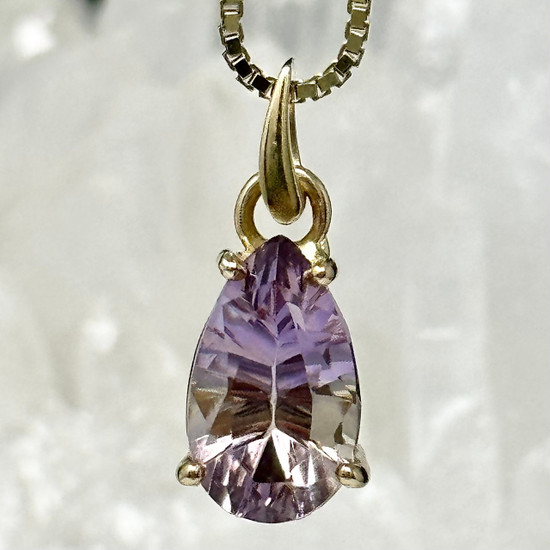 Bolivian Ametrine Tear Drop Pendant in 18K Gold