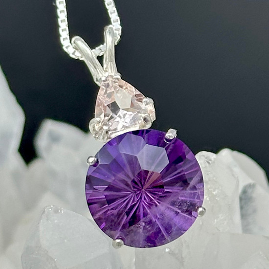 Amethyst Super Nova Crowned with Morganite Trillion