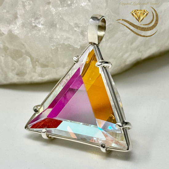 Vogel Star of David, Madagascar Clear Quartz  & Dichroic Glass