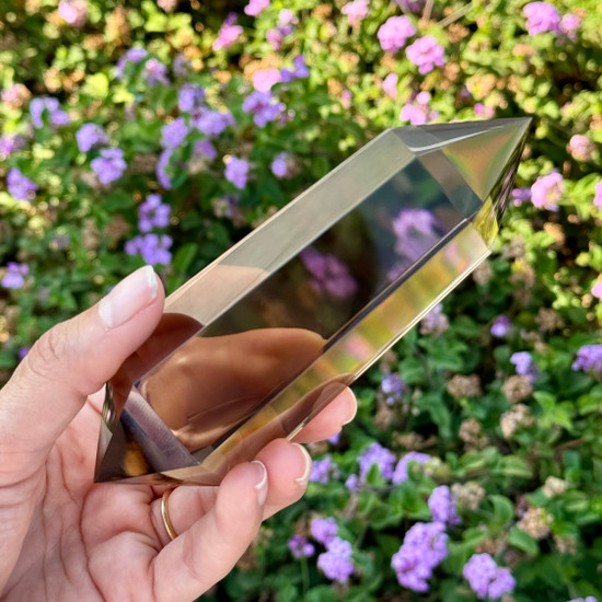 Masterpiece Brazilian Smoky Vogel Crystal Wand, 6 Facets, 329g