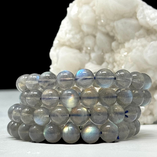 Natural Flash Labradorite Bracelet with 9mm Beads