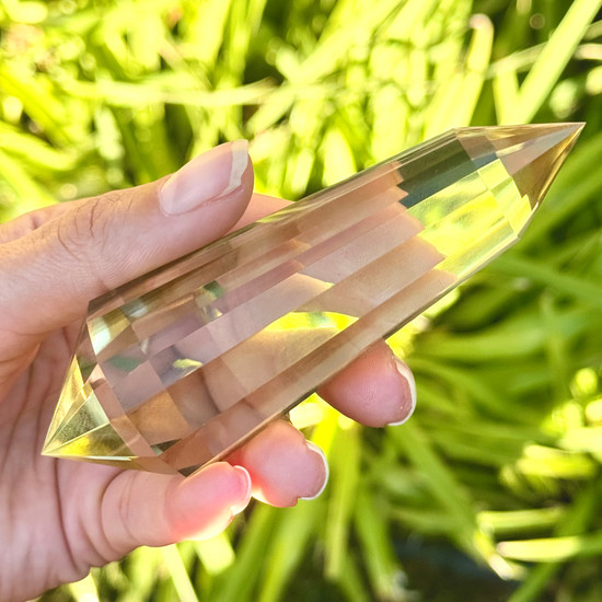 Natural Citrine Vogel Wand - 12 Facets - 145+ Grams
