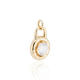 round cut diamond solitaire pendant in 18k gold side view