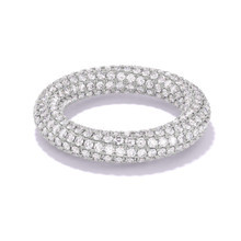 twisted diamond eternity band with 2 rows of entwined pave diamonds in platinum