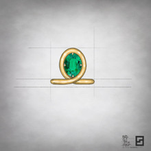 endless loop thin oval engagement ring with thin band and oval diamond and platinum