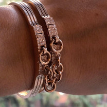 oath double cuff bracelets in yellow gold with pave diamond row; pave diamond cuff bracelets