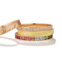 Note to Self Two Row Pave Diamond Bangle Bracelet