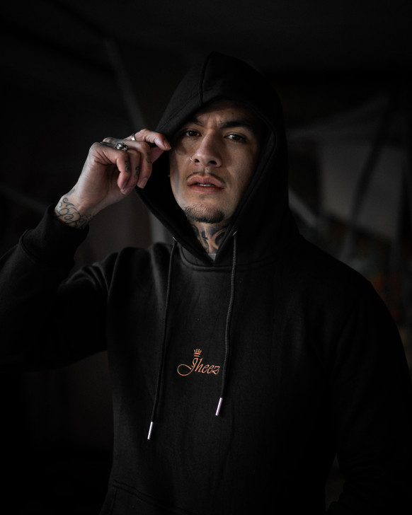 Jheez Black And Rose Gold Hoodie