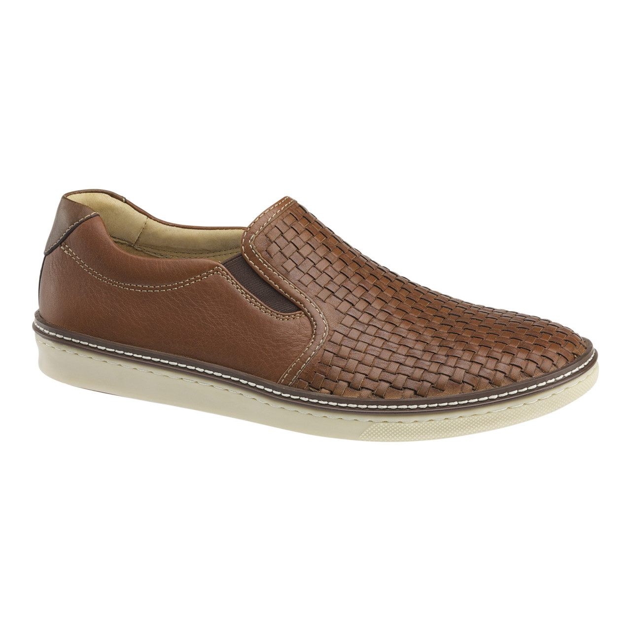 Johnston & Murphy Men's McGuffey Woven Slip-On in Tan - Daniels Shoes